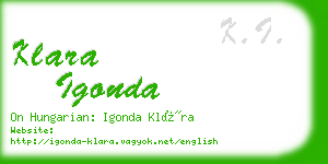 klara igonda business card